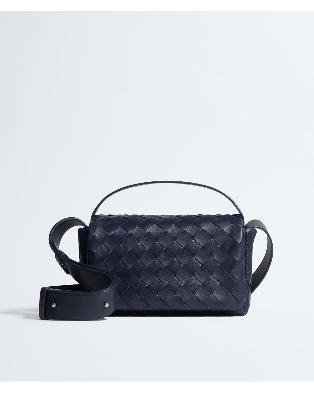 Bottega Veneta Blue Intrecciato Mini Bag With Flap for men