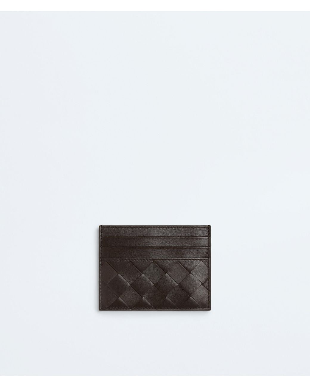 Bottega Veneta White Woven Leather Card Holder