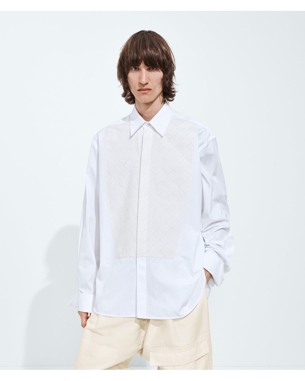 Bottega Veneta White Cotton Poplin Shirt for men