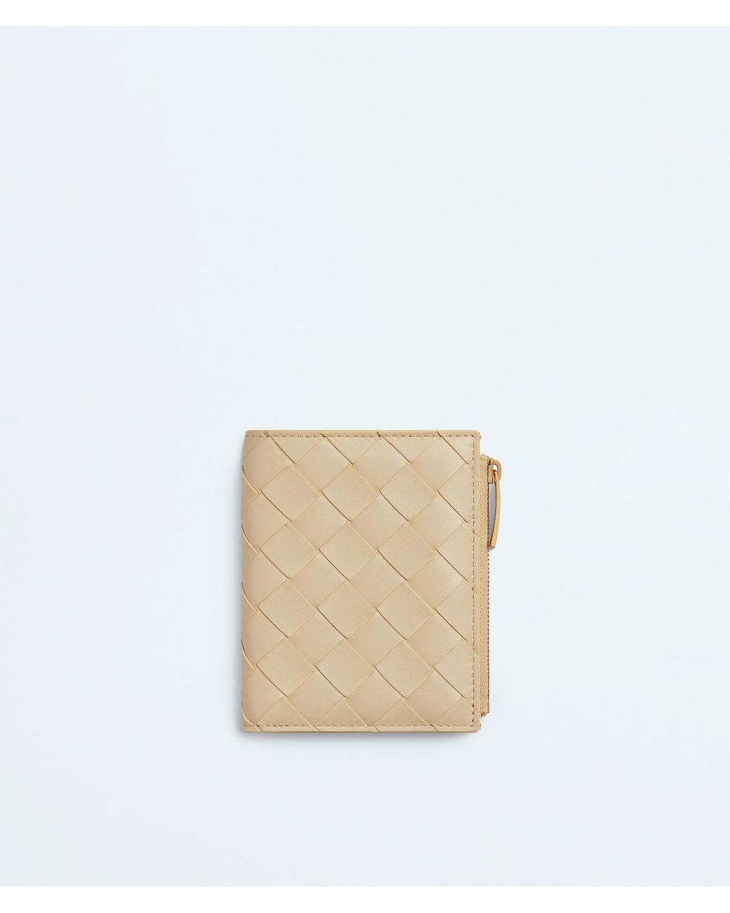 Bottega Veneta White Intrecciato Small Bi-Fold Wallet