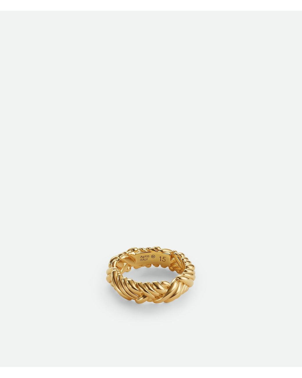 Bottega Veneta Metallic Intreccio Ring