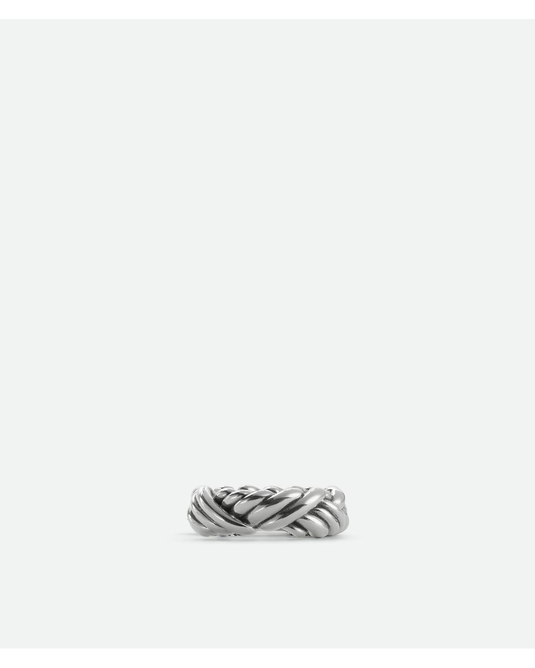 Bottega Veneta White Intreccio Ring for men