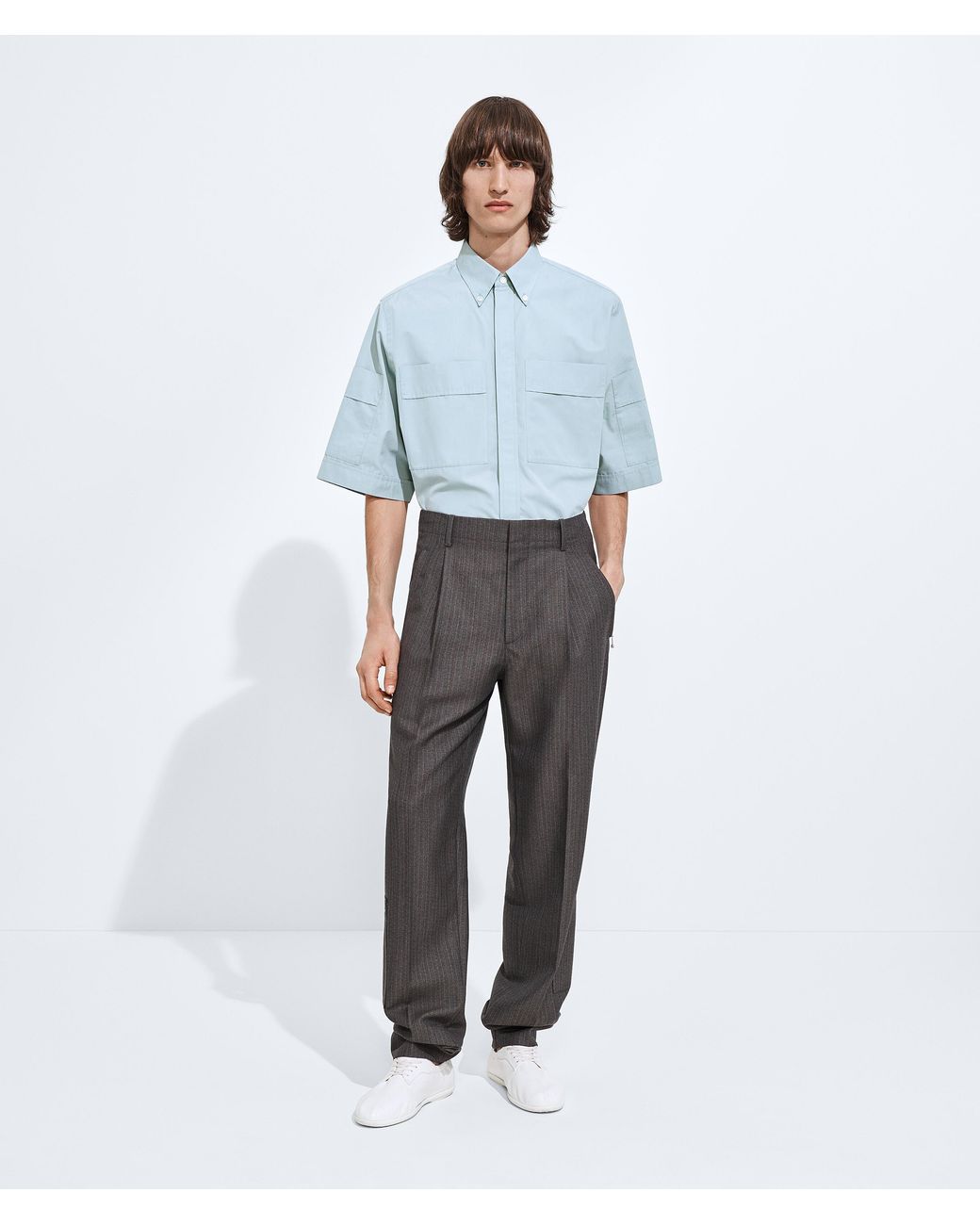 Bottega Veneta White Wool And Mohair Pants for men