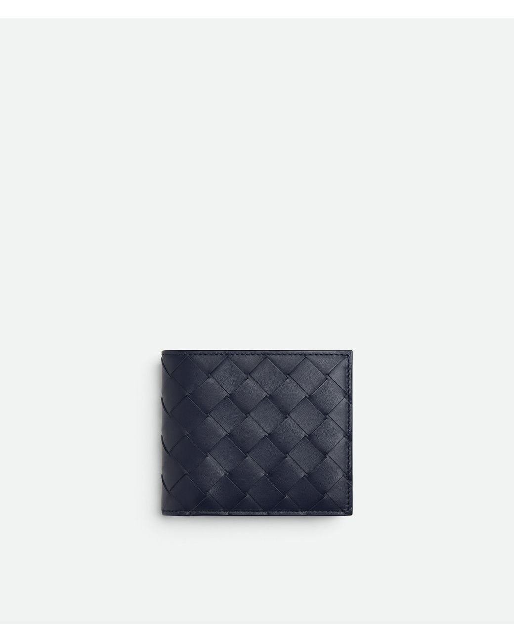 Bottega Veneta Blue Intrecciato Bi-Fold Wallet With Coin Purse for men