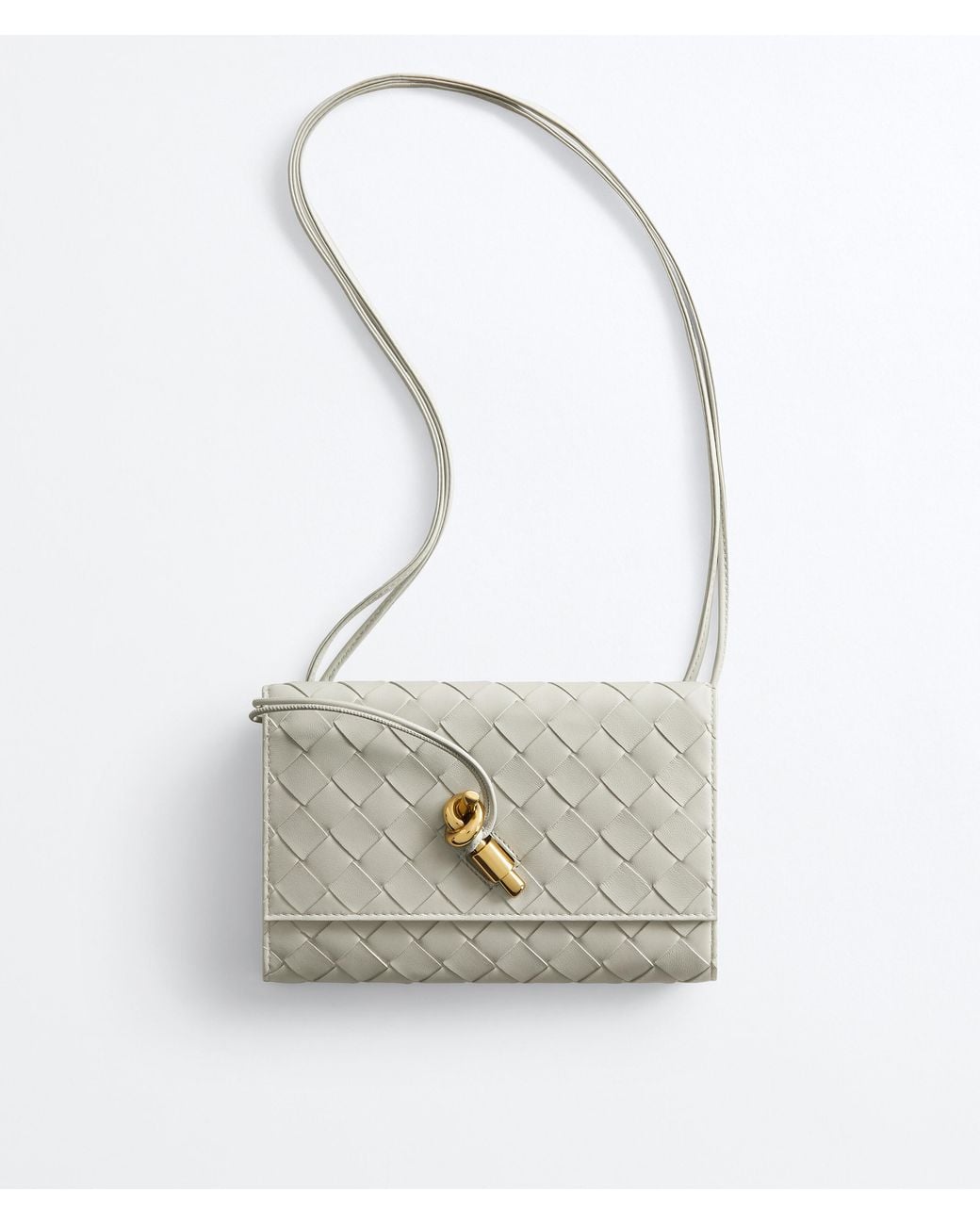 Bottega Veneta White Andiamo Pouch On Strap
