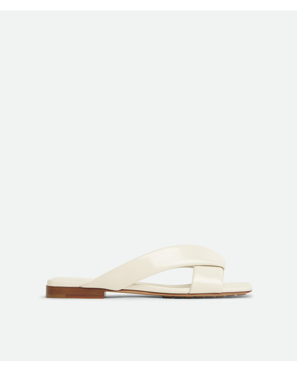 Bottega Veneta White Riva Flat Mule