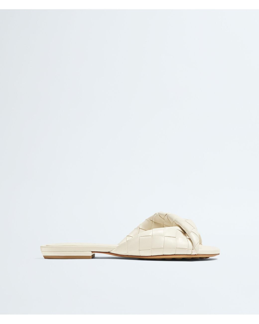 Bottega Veneta White Blink Flat Mule