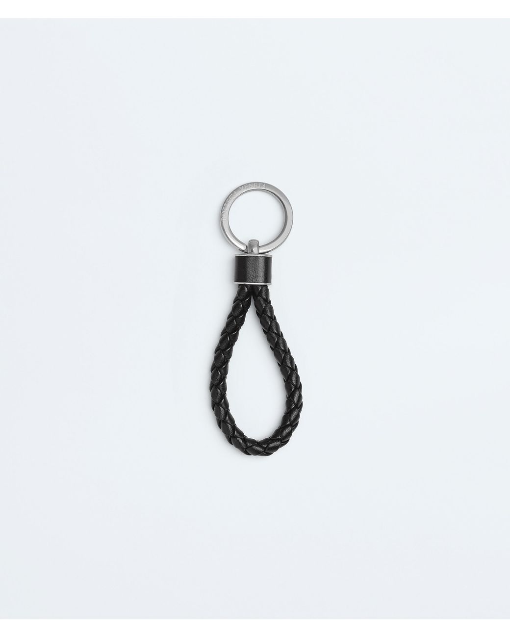 Bottega Veneta White Intreccio Key Ring for men