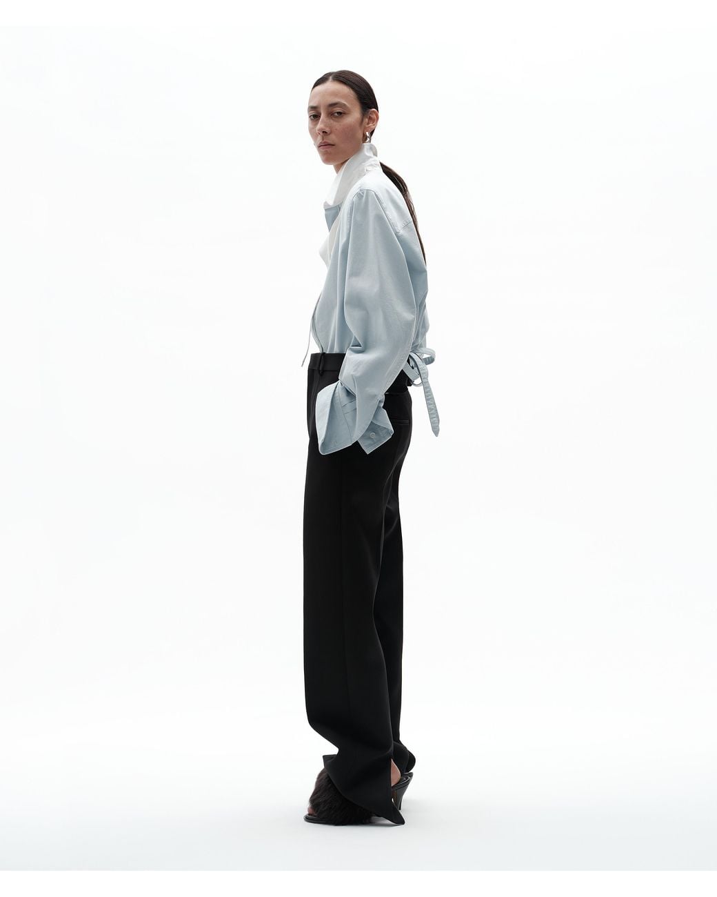 Bottega Veneta White Wool Grain De Poudre Trousers