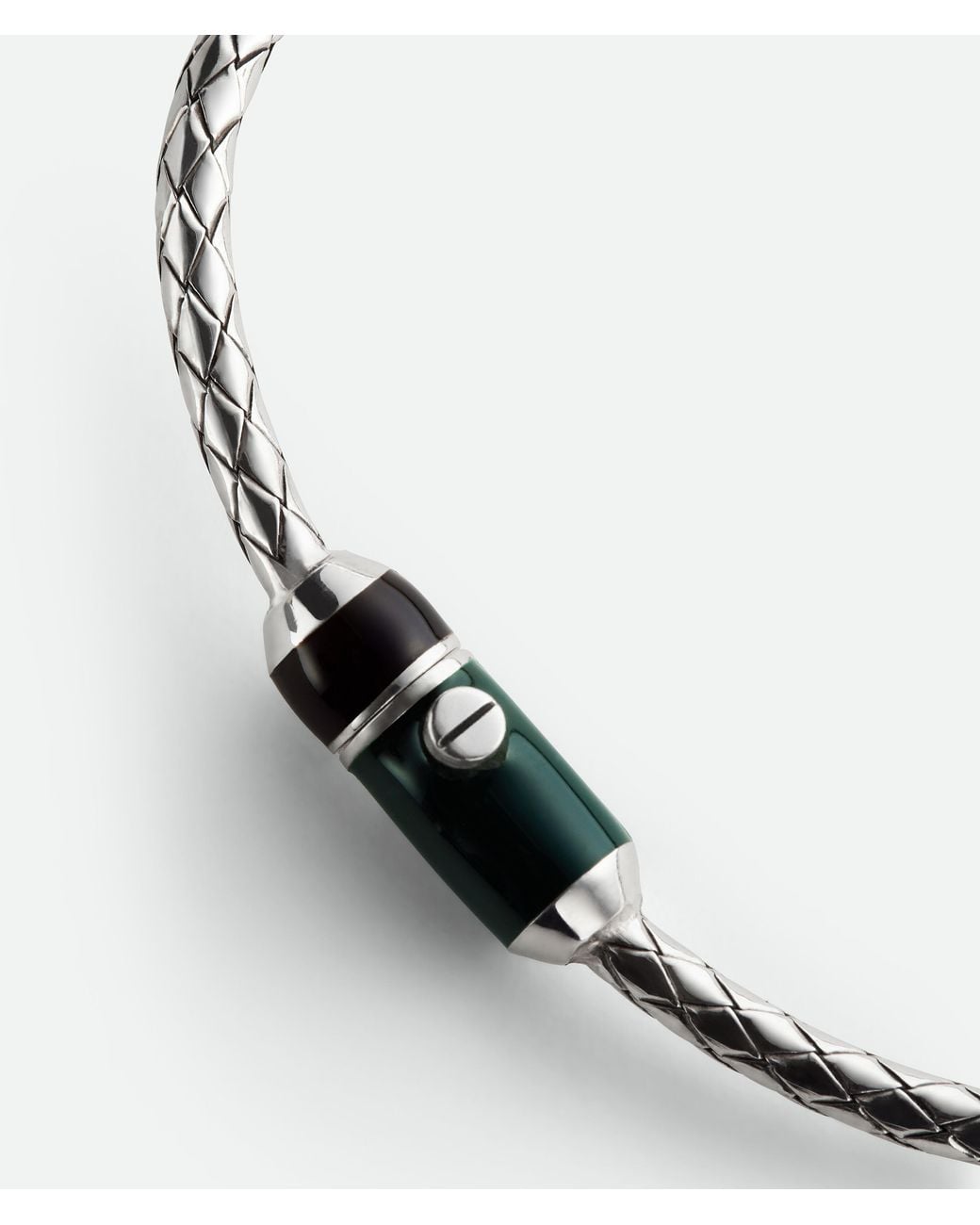 Bottega Veneta White Intreccio Bracelet for men