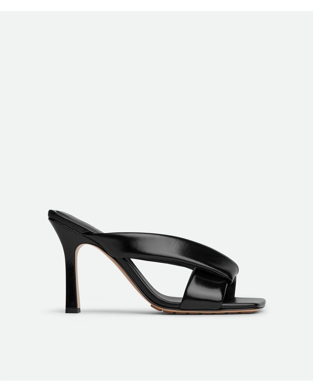 Bottega Veneta Black Elegant High Heel Mules With An Open Toe Design Stylish Footwear