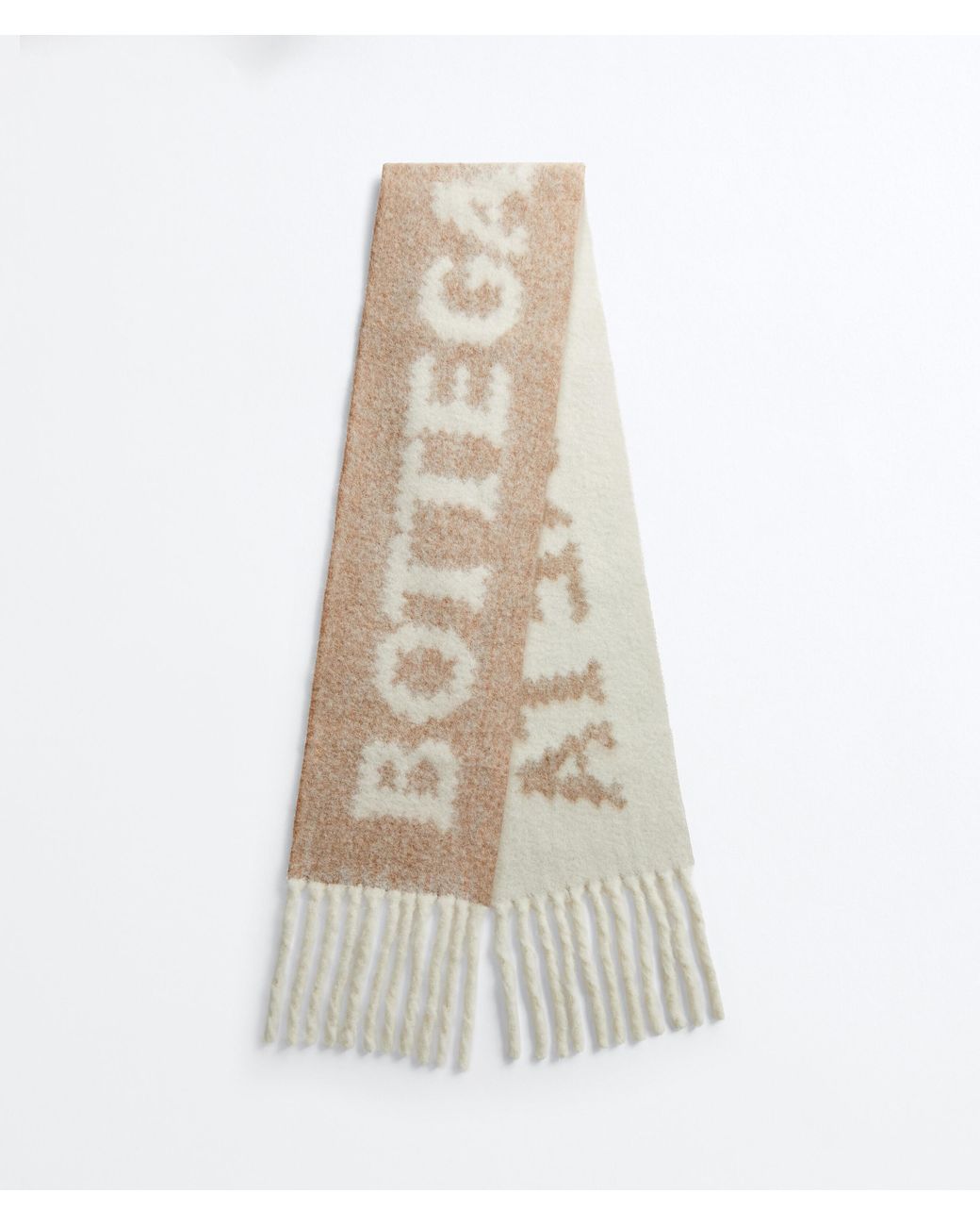 Bottega Veneta White Jacquard Wool And Mohair Scarf