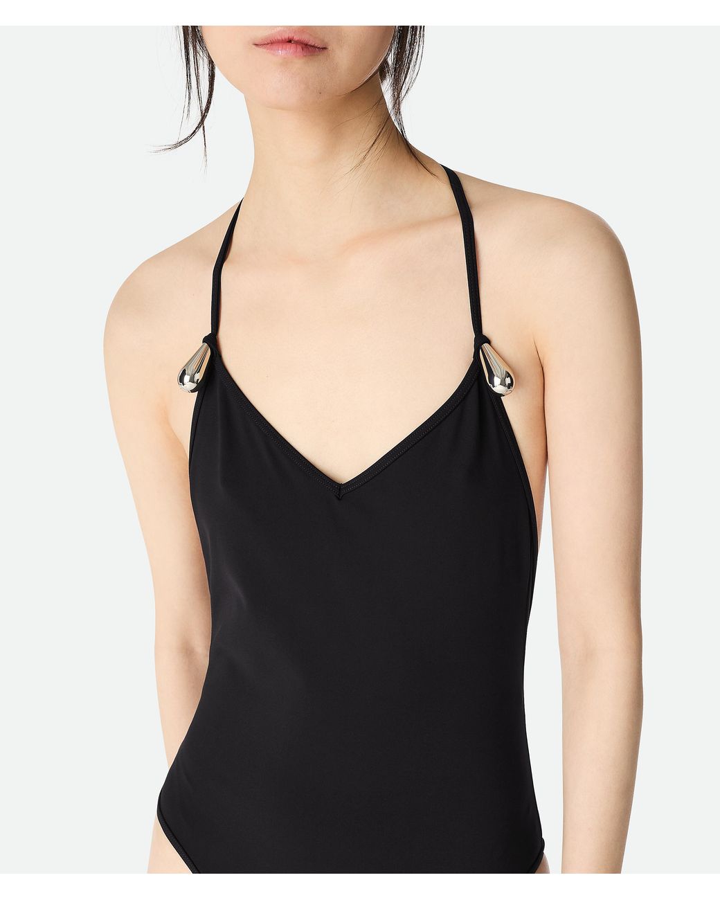 Bottega Veneta Black Badeanzug Aus Stretch-Nylon