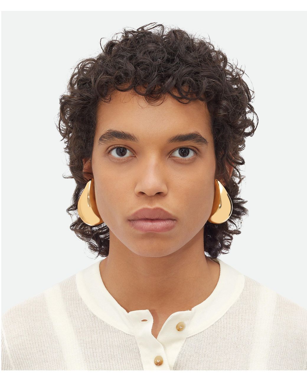 Bottega Veneta Metallic Large Drop Earrings