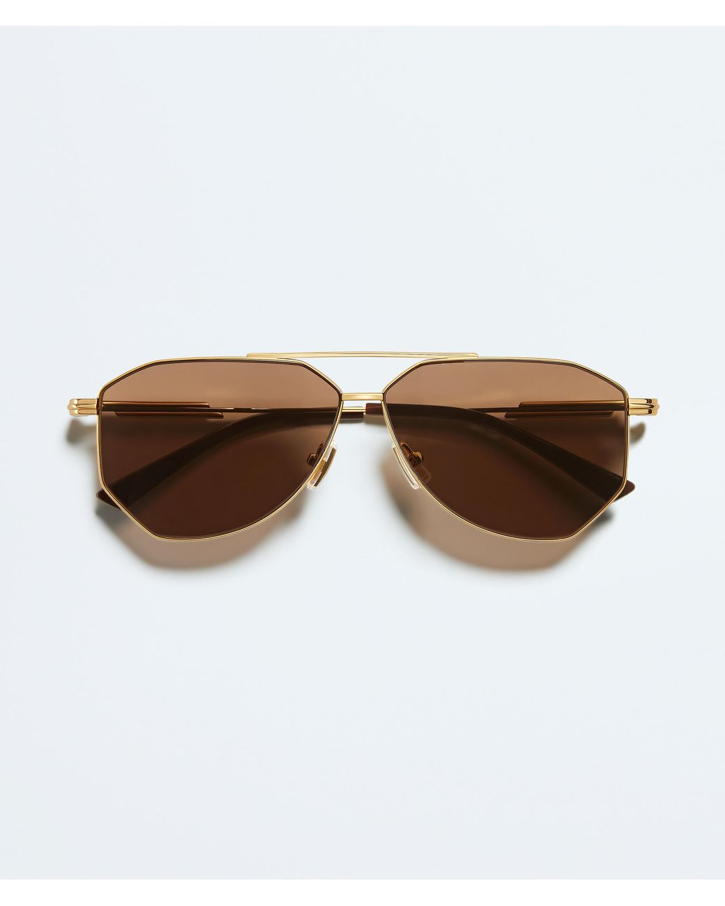 Bottega Veneta Brown Classic Aviator Sunglasses