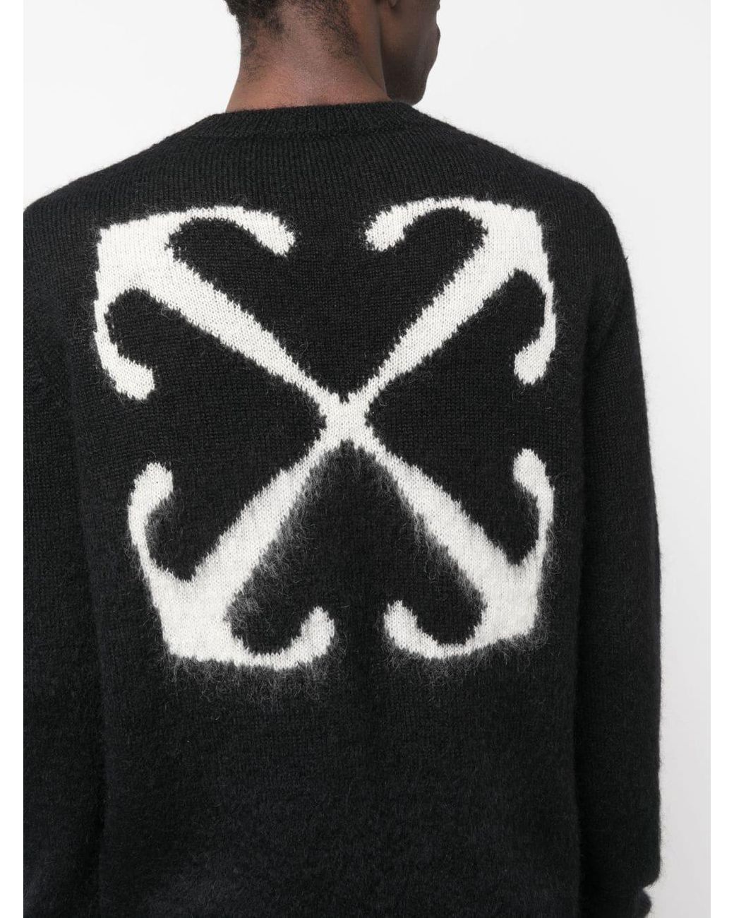 Off-White c/o Virgil Abloh Arrow Intarsia Crew-neck Jumper in Black for Men  | Lyst