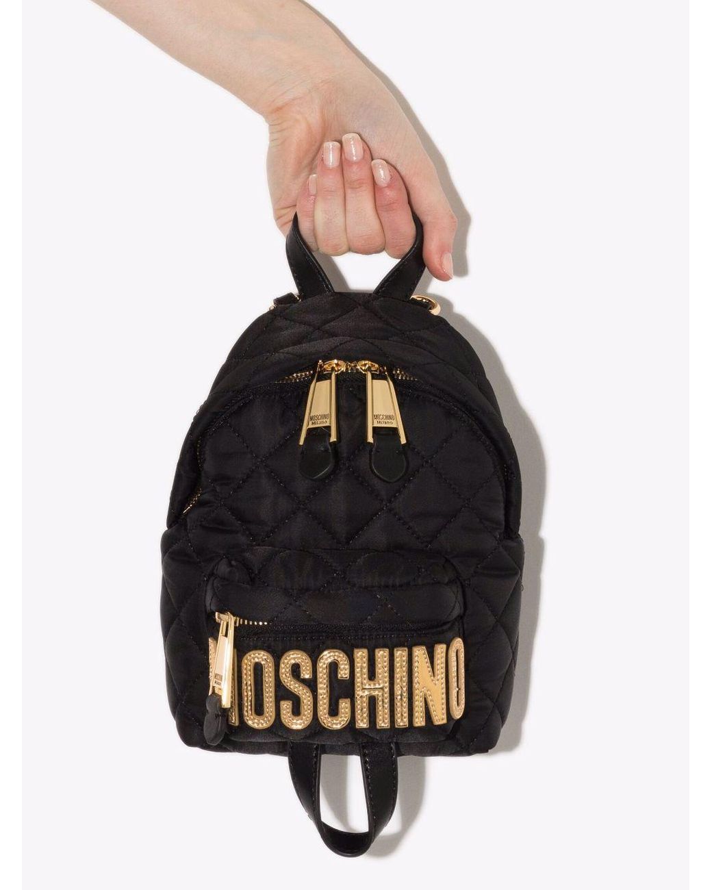 Moschino logo hot sale backpack