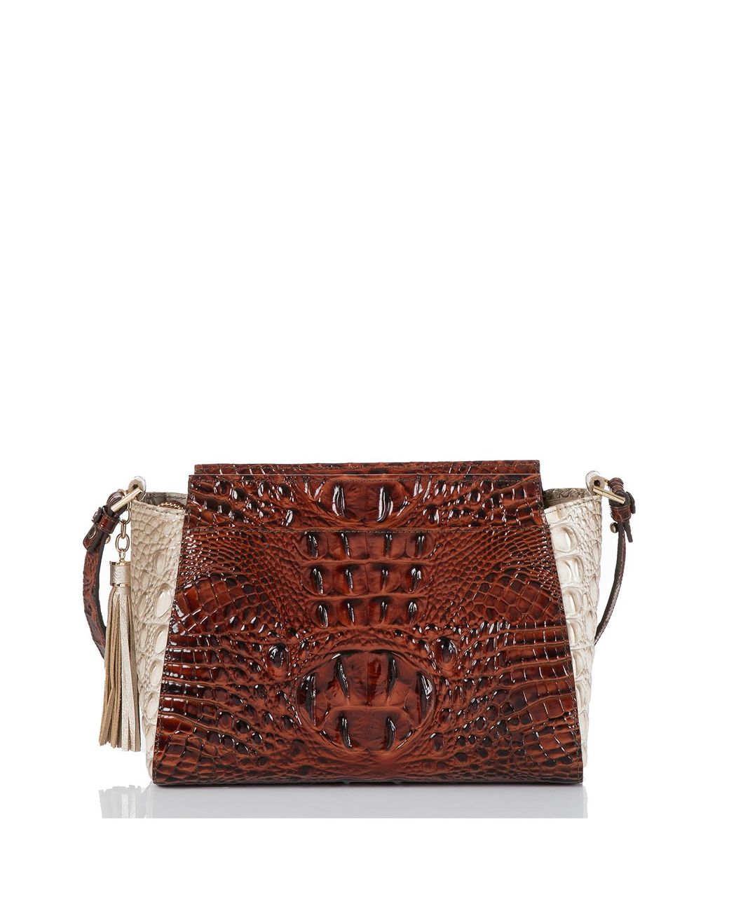 Hillary Leather Crossbody, Pecan Melbourne