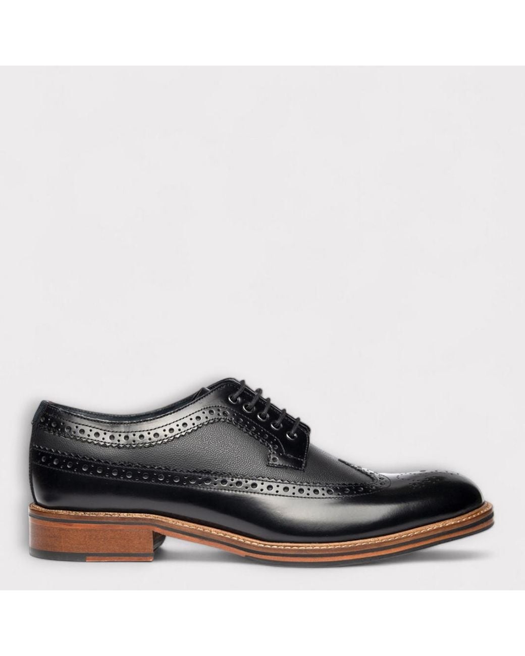 Ben Sherman Leather Archie Formal Brogue Shoes in Black | Lyst UK