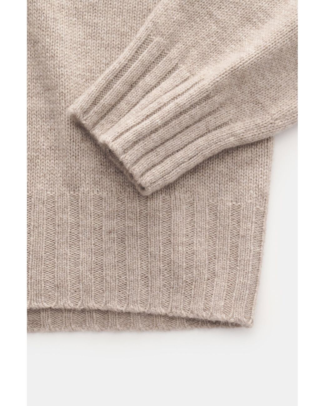 Allude Rundhalspullover Meliert in Natural für Herren