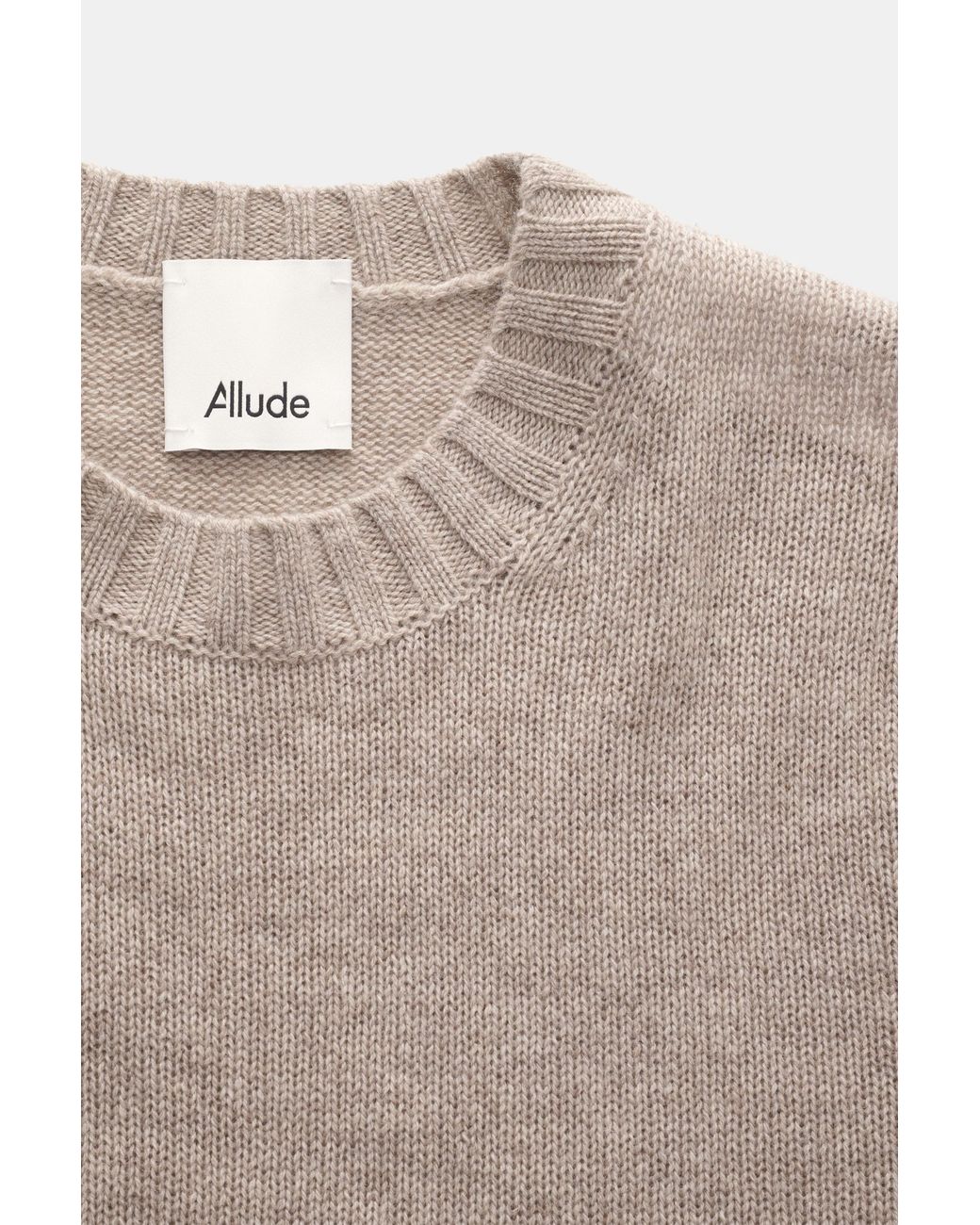 Allude Rundhalspullover Meliert in Natural für Herren