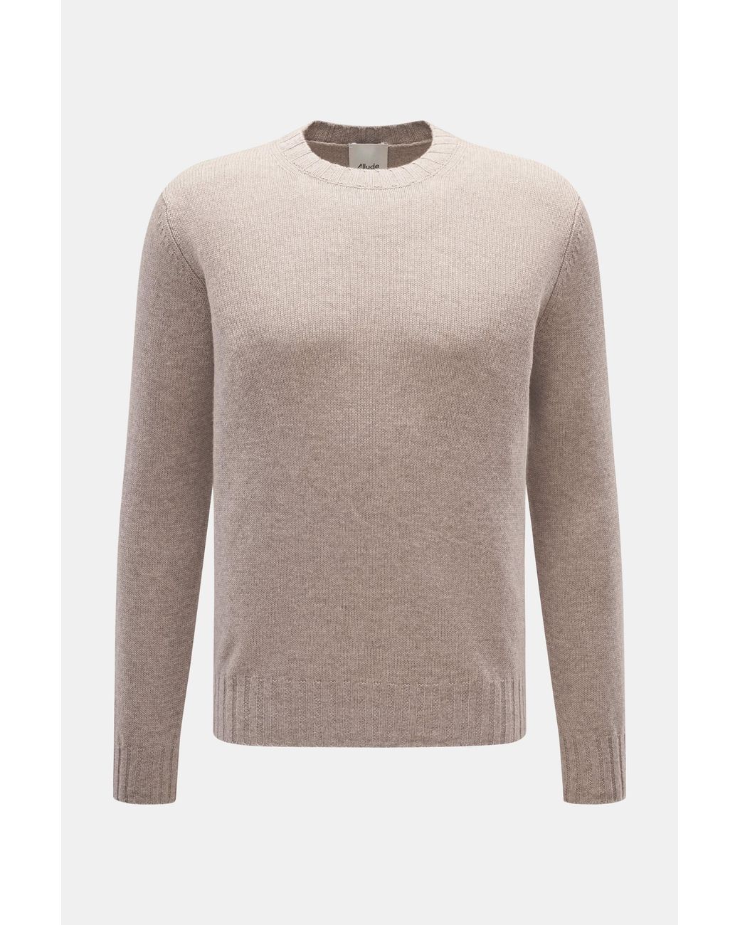 Allude Rundhalspullover Meliert in Natural für Herren