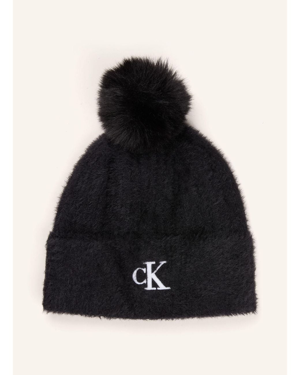 Calvin Klein Black Mütze mit Kunstfell