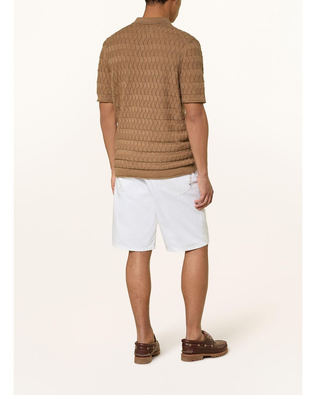 Scotch & Soda Strick-Poloshirt Regular Fit in Natural für Herren