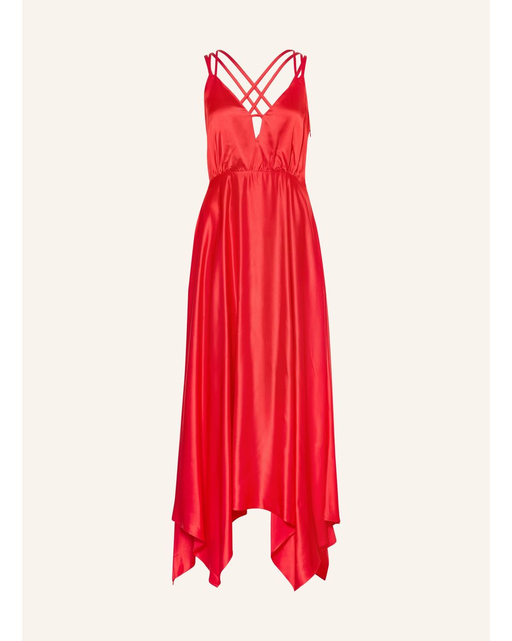 Sandro Red Satinkleid
