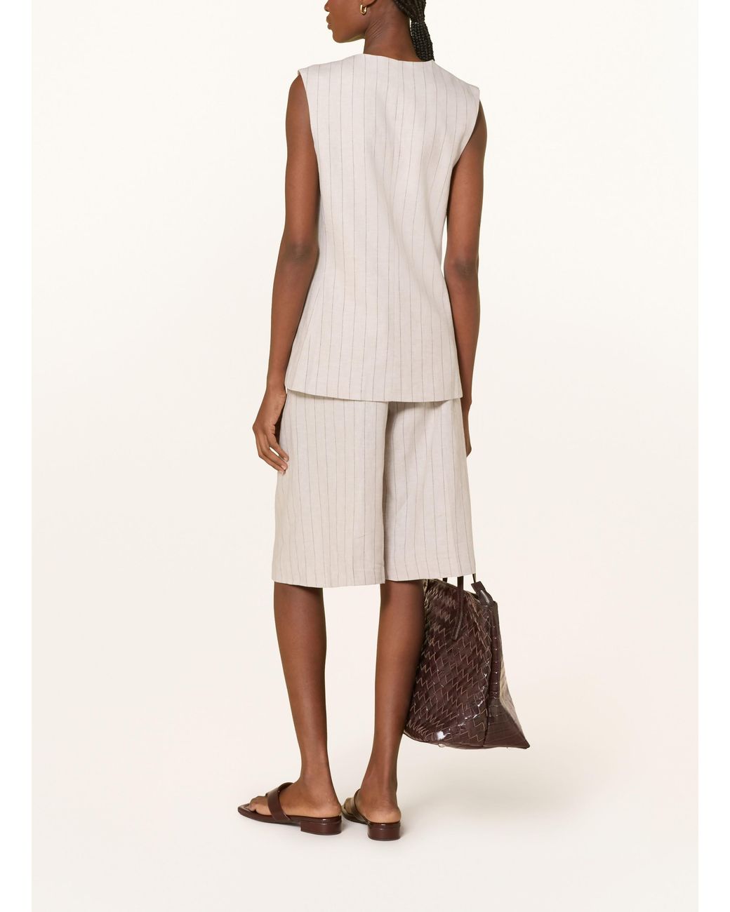 SELECTED Natural Bermudas mit Leinen