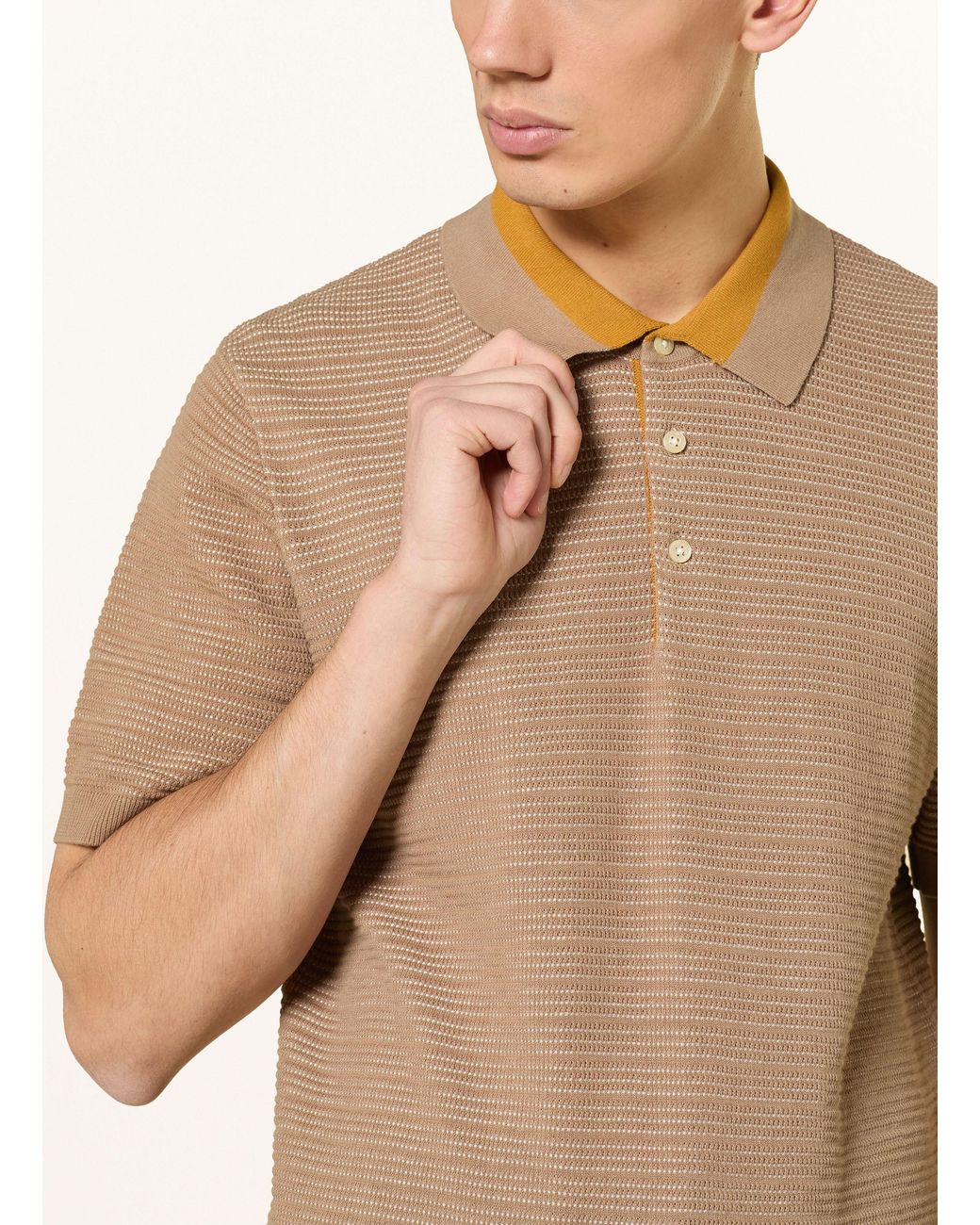 Scotch & Soda Strick-Poloshirt in Natural für Herren