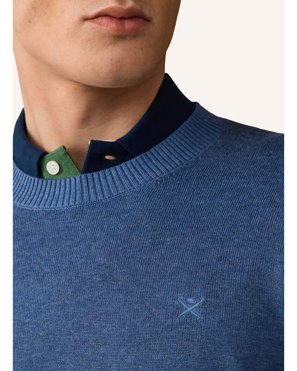 Hackett Pullover ESS COTTON CREW in Blue für Herren