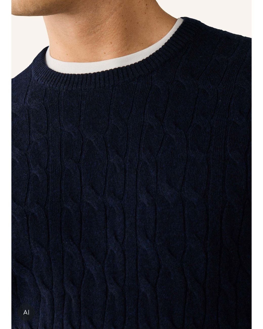 Hackett Pullover LAMBSWOOL CABLE CREW in Blue für Herren