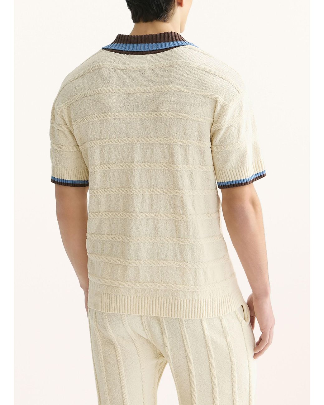 Scotch & Soda Strick-Poloshirt Loose Fit in Natural für Herren