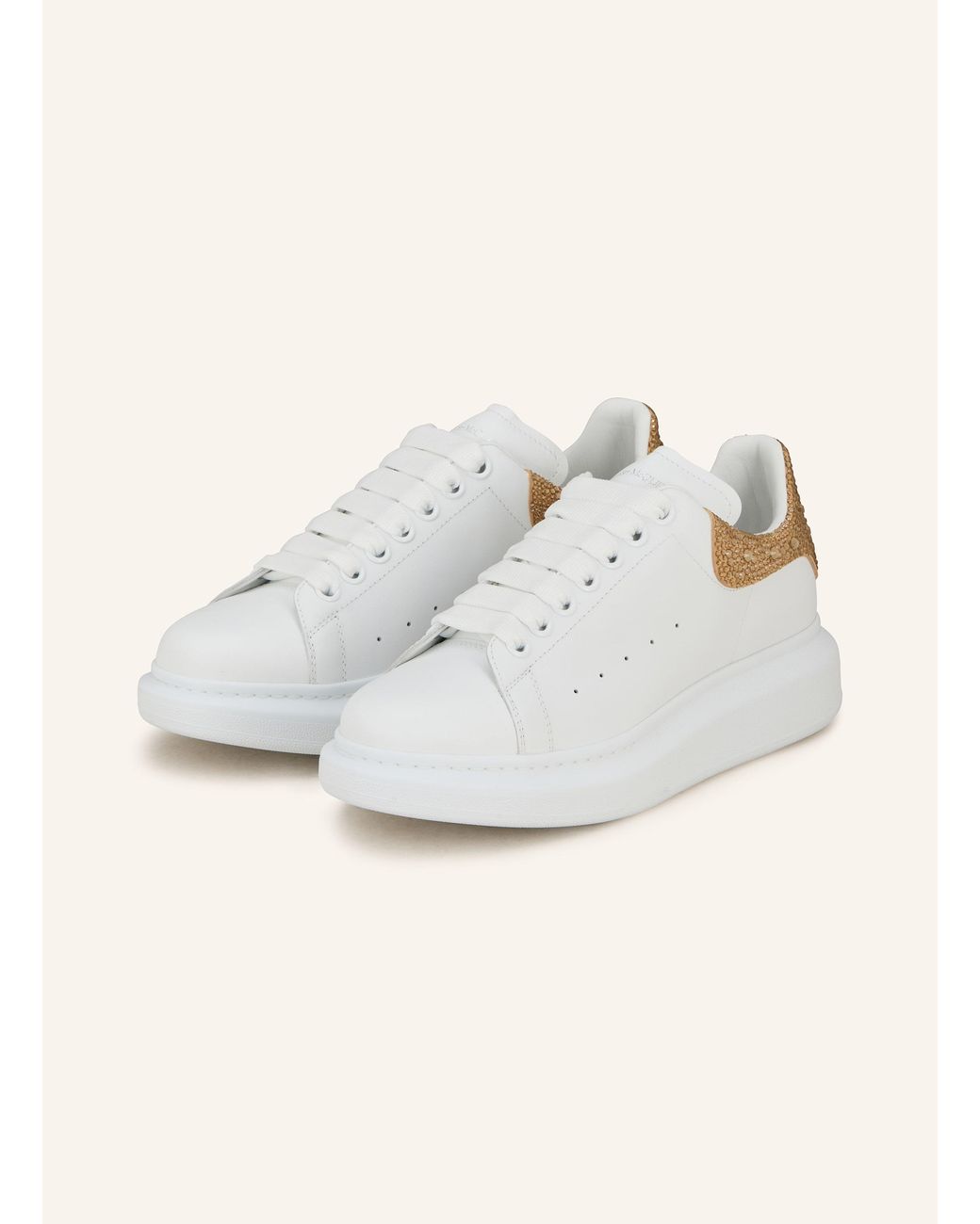 McQueen Natural Sneaker mit Schmucksteinen
