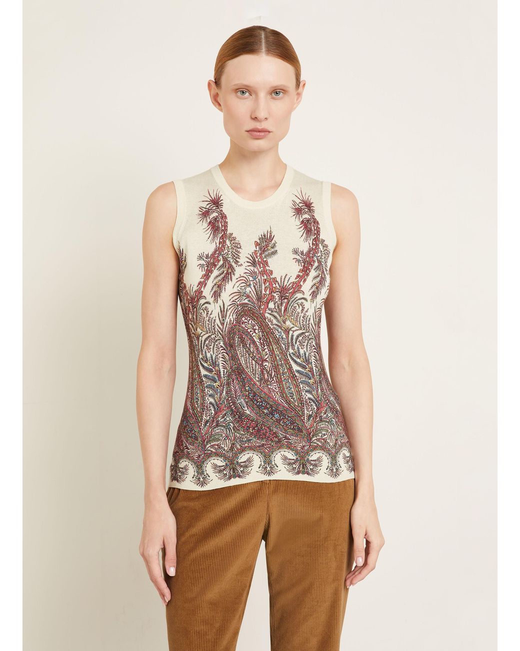 Etro Multicolor Stricktop mit Seide
