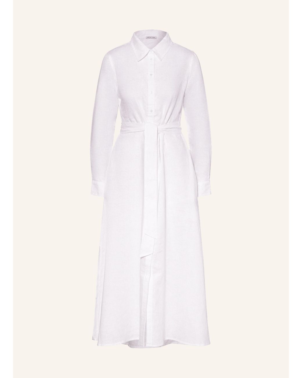 Mrs & HUGS Hemdblusenkleid aus Leinen in Weiß | Lyst DE