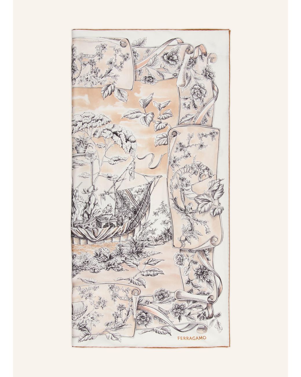Ferragamo White Seidentuch