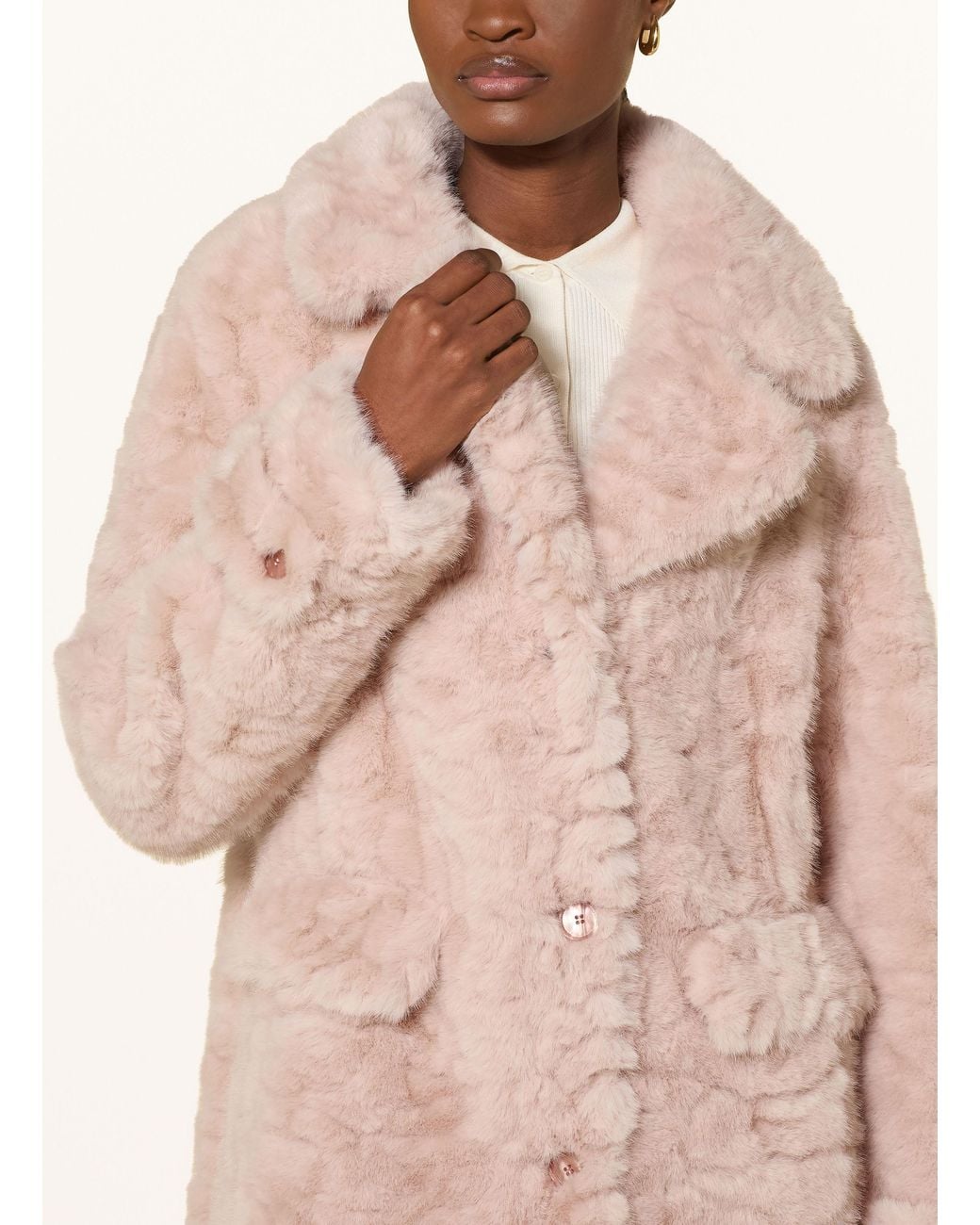 Rich & Royal Pink Kunstfell-Mantel