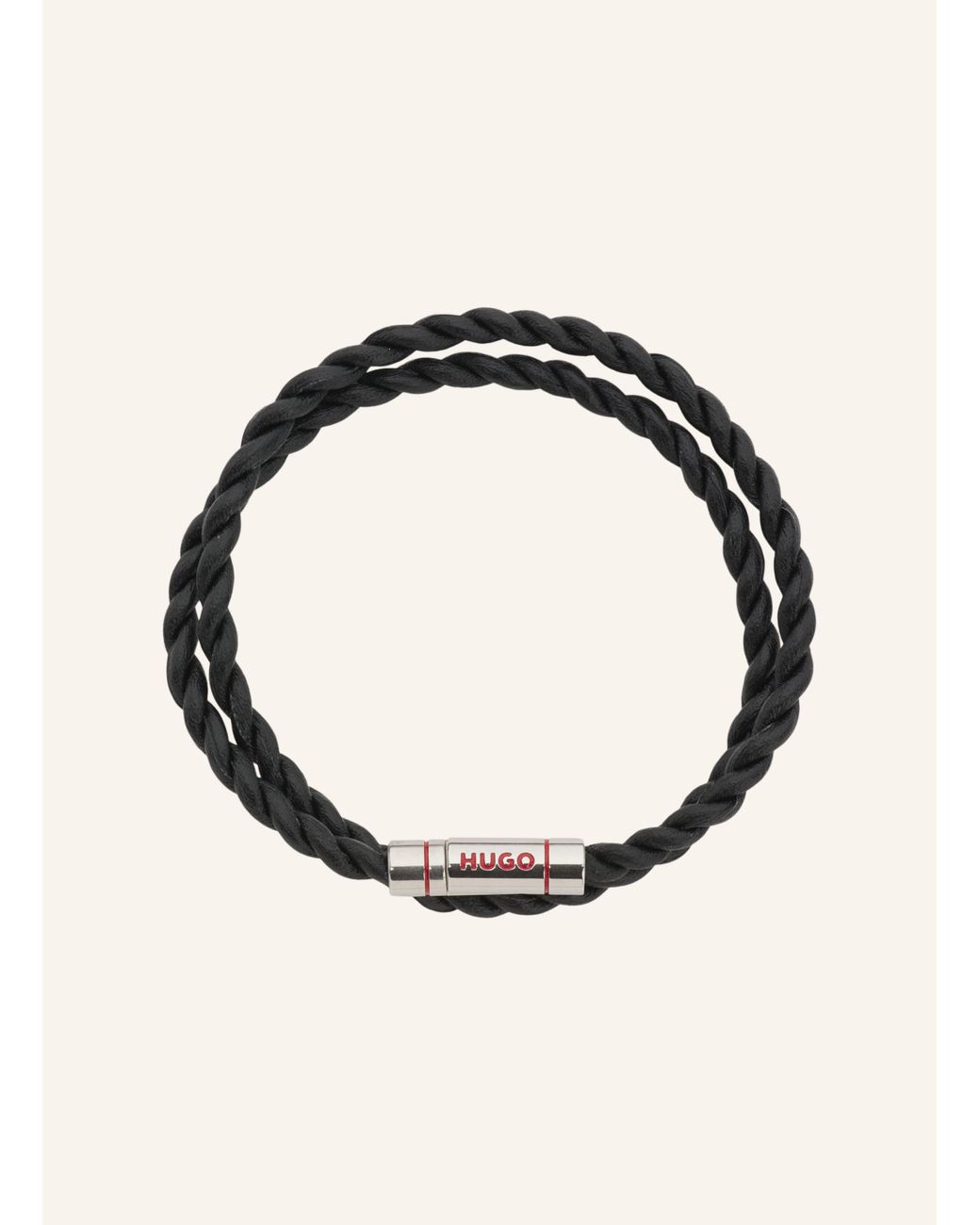 HUGO Armband E-DOUBLEBRAID4-BRA in Black für Herren