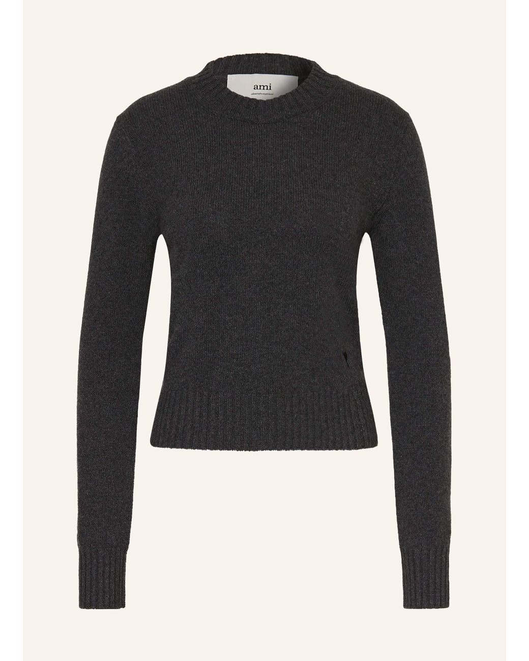 AMI Black Cashmere-Pullover
