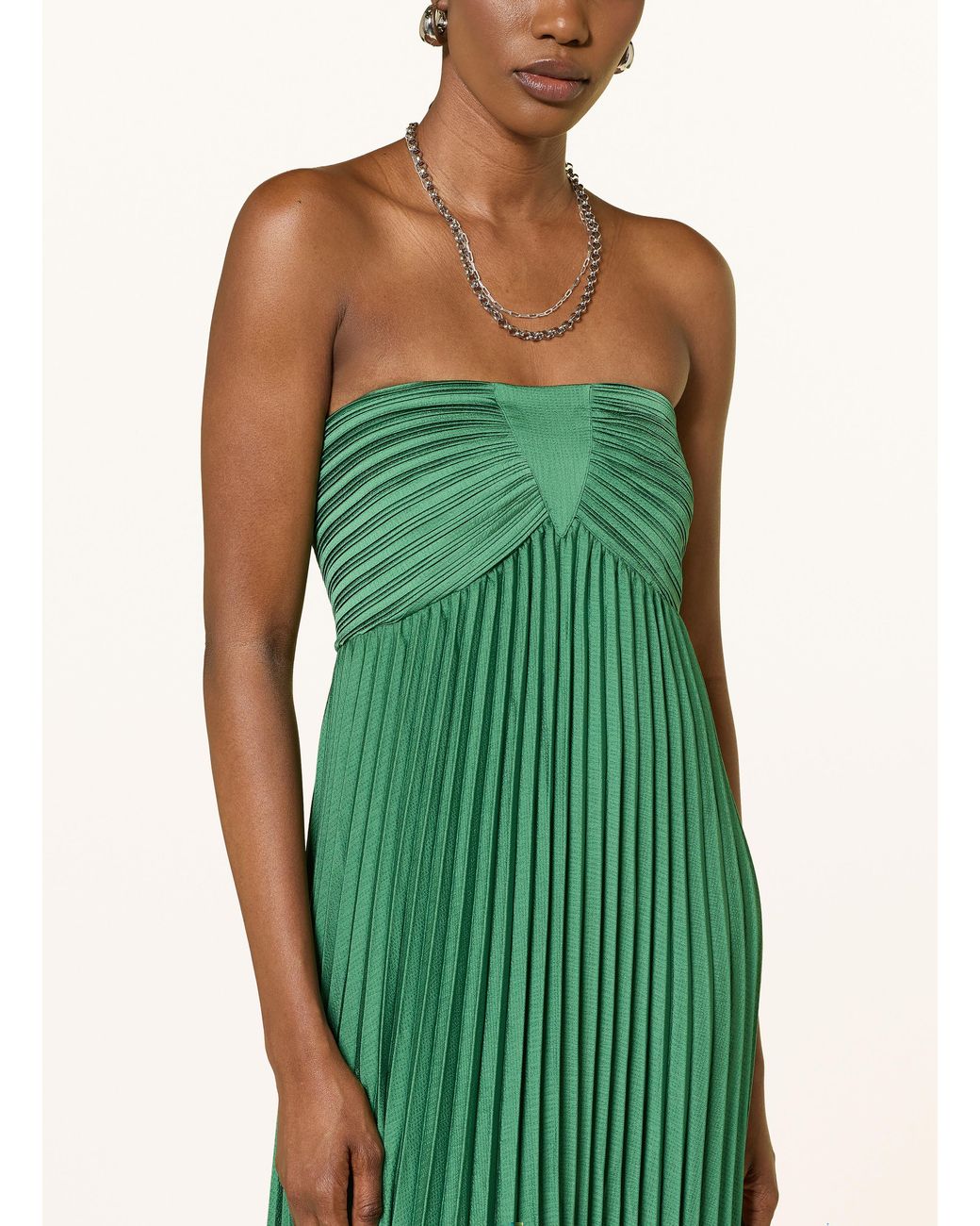 Ba&sh Green Abendkleid WILLOW mit Plissees