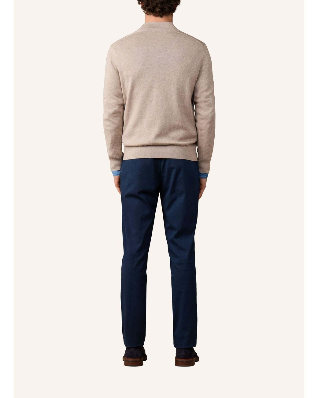 Hackett Pullover ESS COTTON HZIP in Natural für Herren