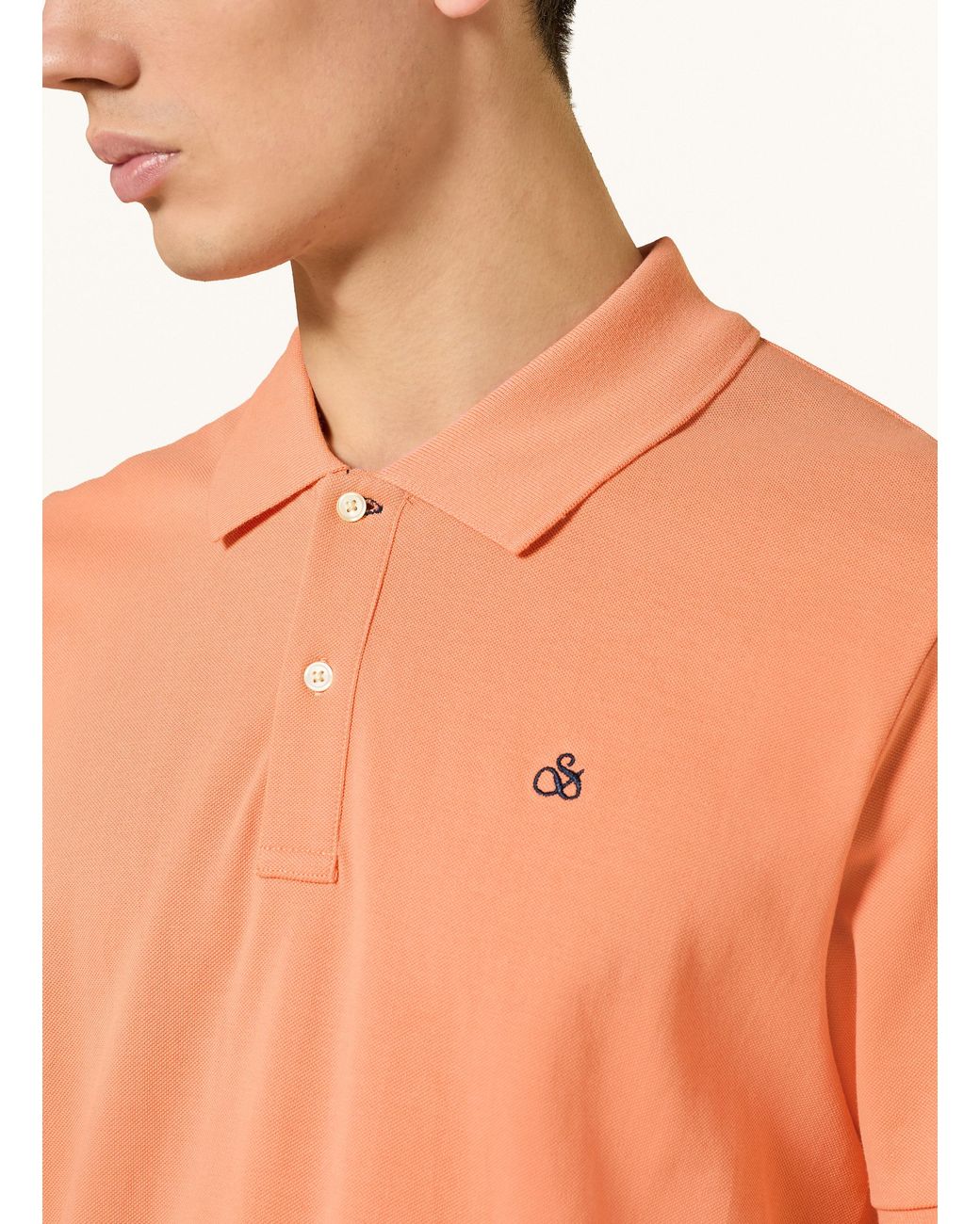 Scotch & Soda Piqué-Poloshirt in Orange für Herren