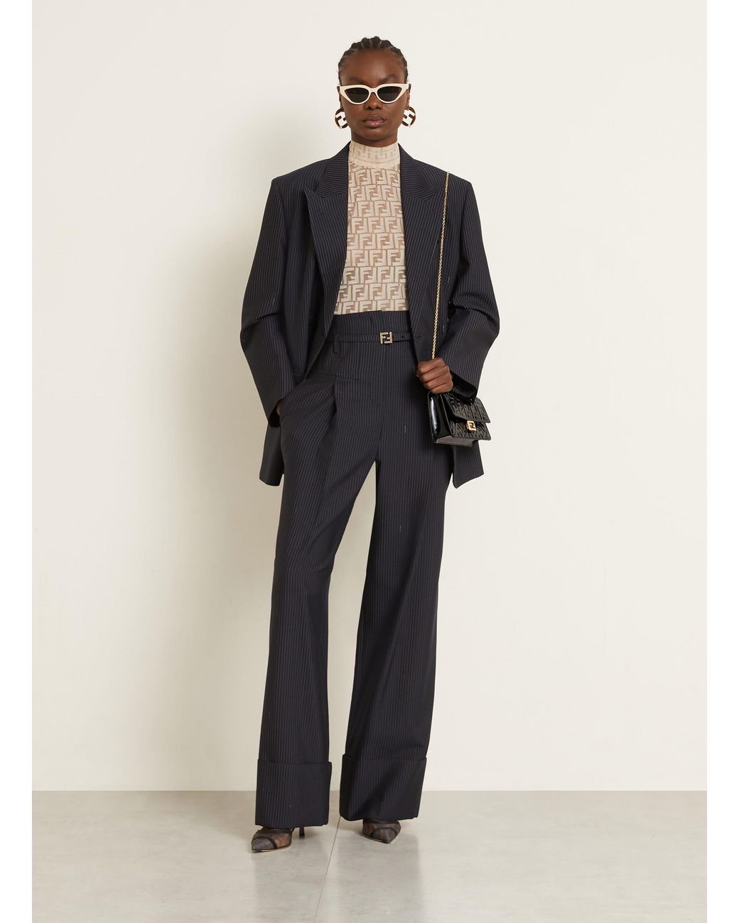 Fendi Black Geldbörse BAGUETTE zum Umhängen