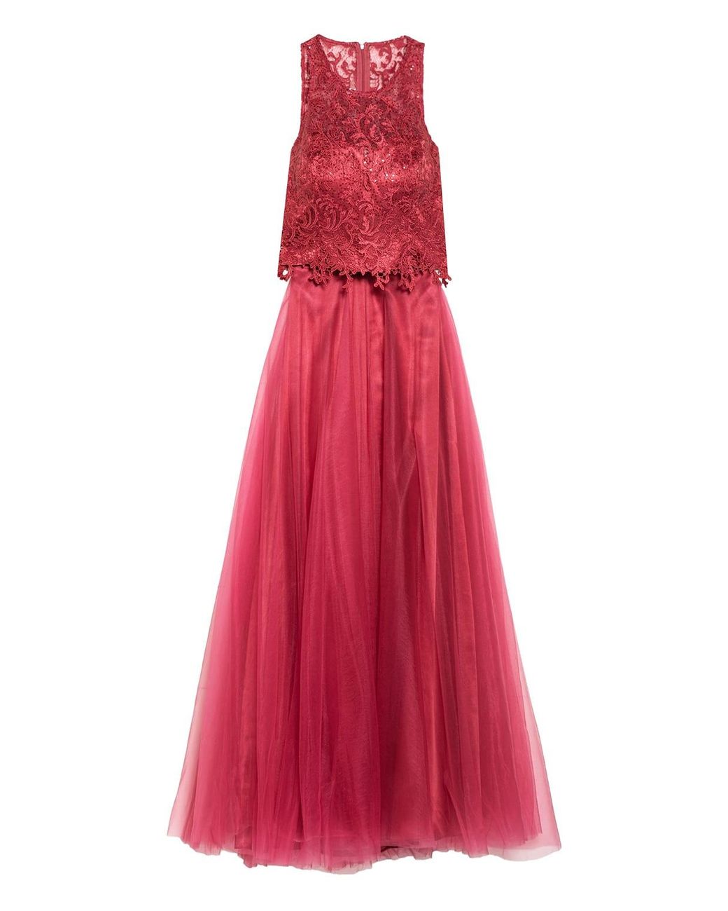 VM VERA MONT Abendkleid mit Spitzen- und Paillettenbesatz in Rot | Lyst DE