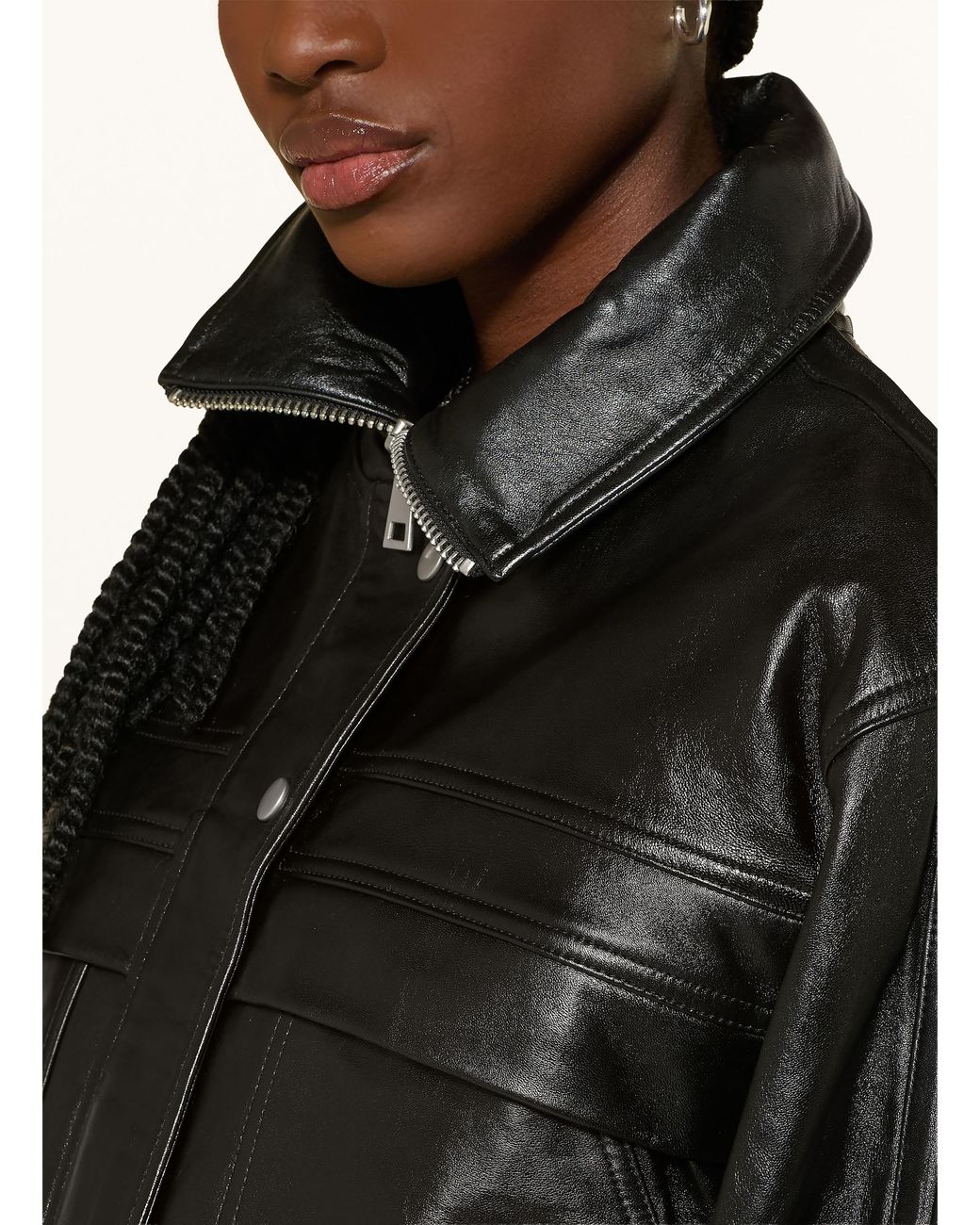 Ba&sh Black Lederjacke KASSIA