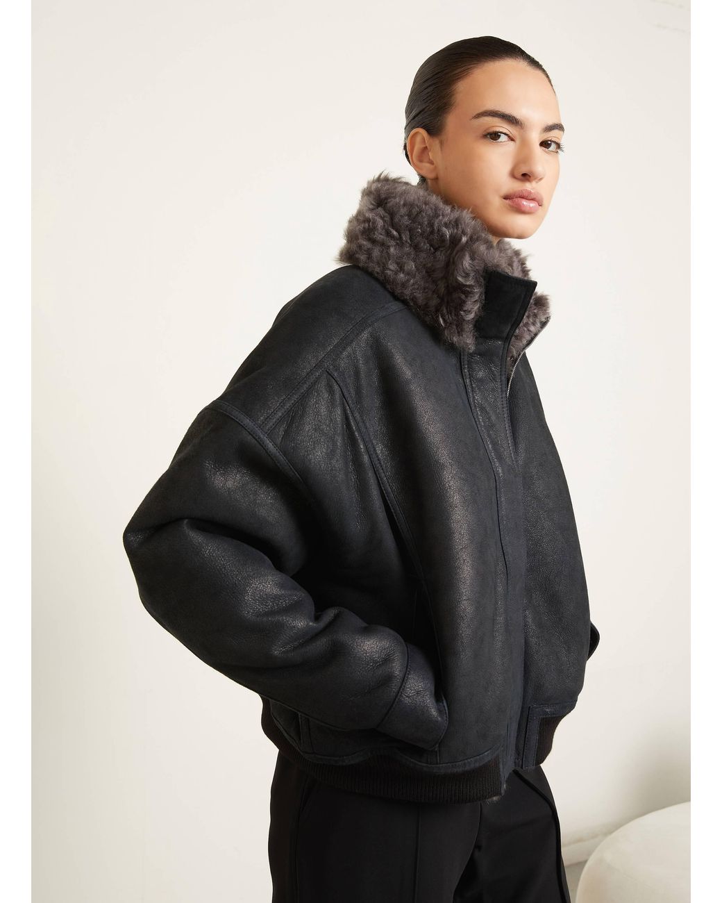 UTZON Black Lederjacke JOA