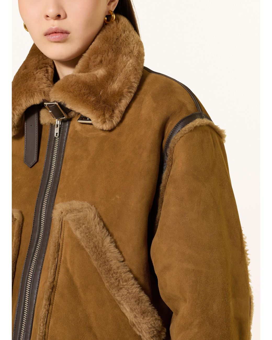 Ba&sh Natural Lederjacke DULI