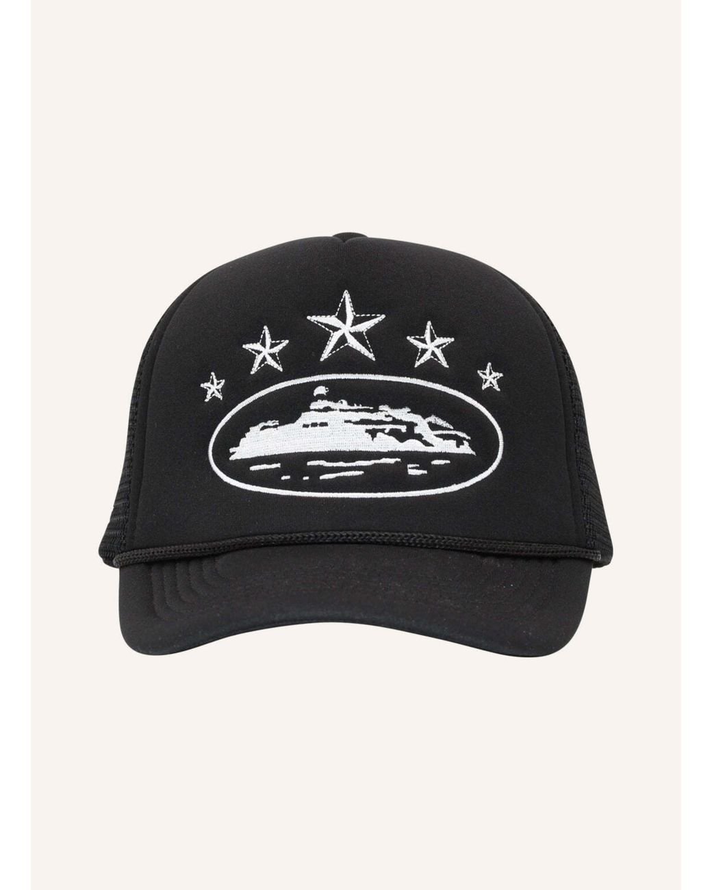 corteiz Cap 5 STARZ ALCATRAZ TRUCKER BY BIBO in Schwarz für